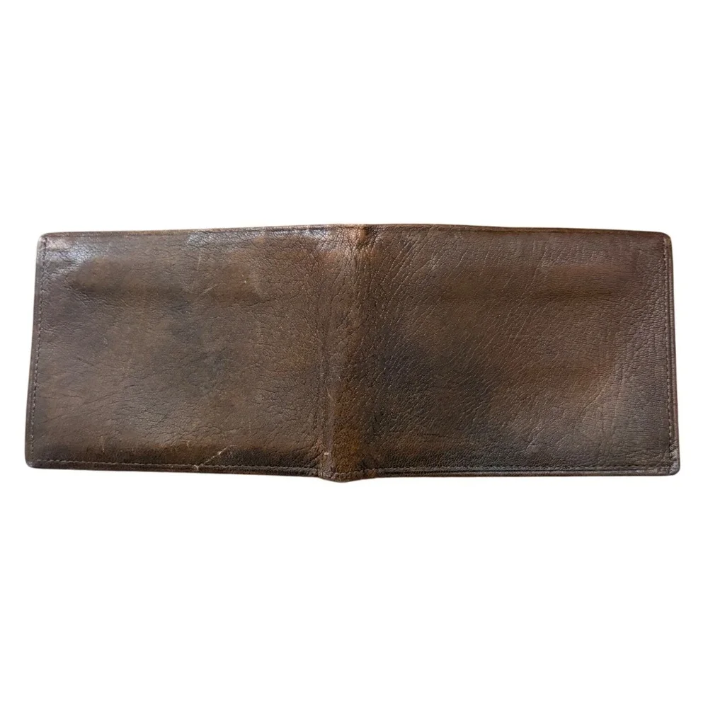 VTG 1970s Prince Gardner Mens Goatskin Bifold Wallet USA Made Brown Leather EDC